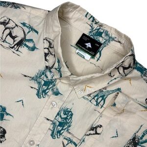 NWT LRG Lifted Research Group Men’s Safari Print Button Front Shirt